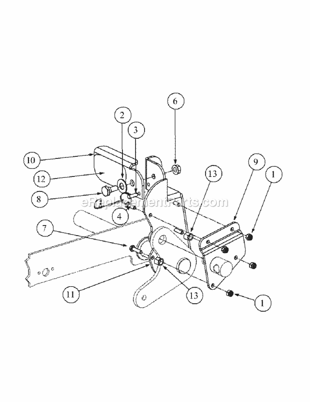 Foot Pedal Deck Lift Assembly Diagram and Parts List for M60-KW 53AH5D8X750 Cub Cadet Sprayer